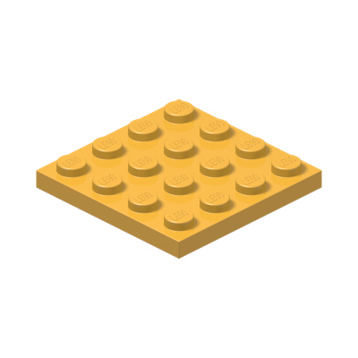 PLATE 4X4 · Flame Yellowish Orange (réf. BrickLink Bright Light Orange)