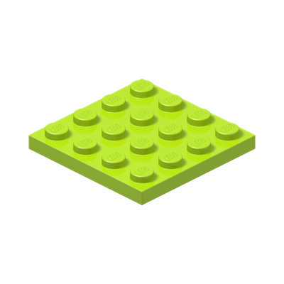 PLATE 4X4 · Bright Yellowish Green (réf. BrickLink Lime)