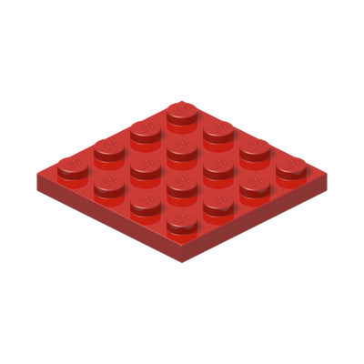 PLATE 4X4 · Bright Red (réf. BrickLink Red)
