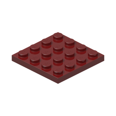 PLATE 4X4 · New Dark Red (réf. BrickLink Dark Red)