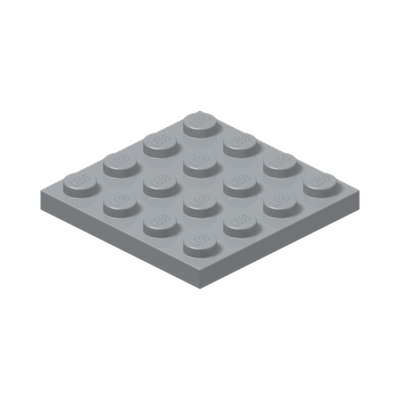 Plate 4 x 4 · Couleur BrickLink : Light Bluish Gray