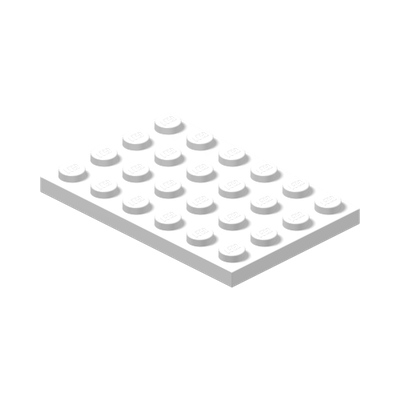 PLATE 4X6 · LEGO 303201 (réf. BrickLink 3032) · White (réf. BrickLink White)