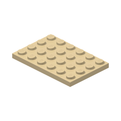 PLATE 4X6 · Brick Yellow (réf. BrickLink Tan)