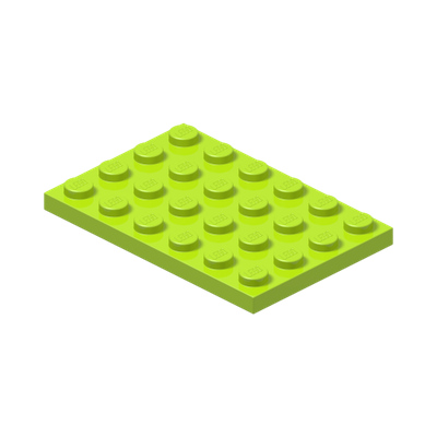 PLATE 4X6 · Bright Yellowish Green (réf. BrickLink Lime)