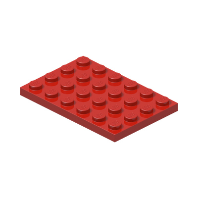 PLATE 4X6 · Bright Red (réf. BrickLink Red)