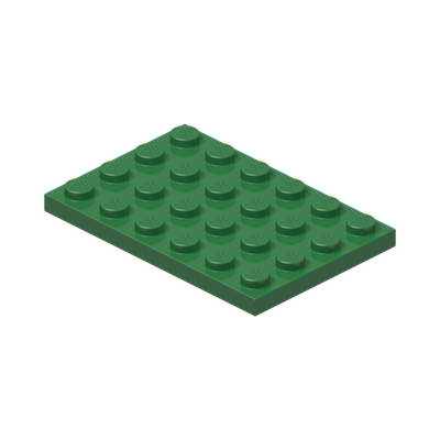 PLATE 4X6 · Dark Green (réf. BrickLink Green)