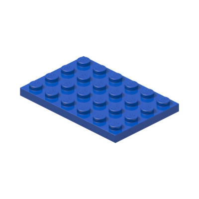 PLATE 4X6 · Bright Blue (réf. BrickLink Blue)