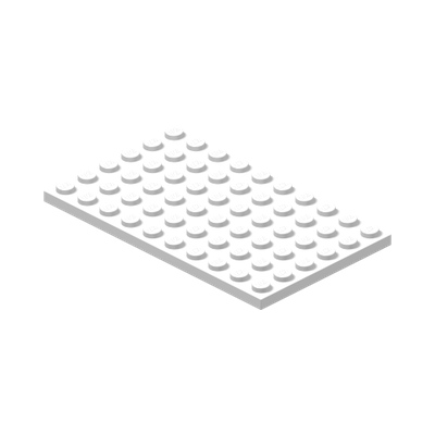PLATE 6X10 · LEGO 4528341 (réf. BrickLink 3033) · White (réf. BrickLink White)