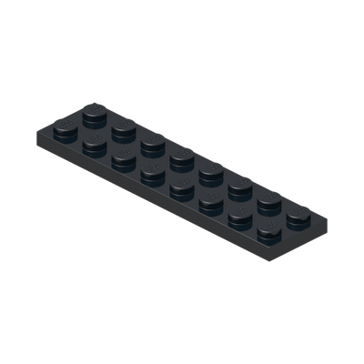 PLATE 2X8 · Black (réf. BrickLink Black)