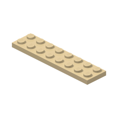 PLATE 2X8 · LEGO 4113988 (réf. BrickLink 3034) · Brick Yellow (réf. BrickLink Tan)
