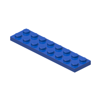 PLATE 2X8 · Bright Blue (réf. BrickLink Blue)