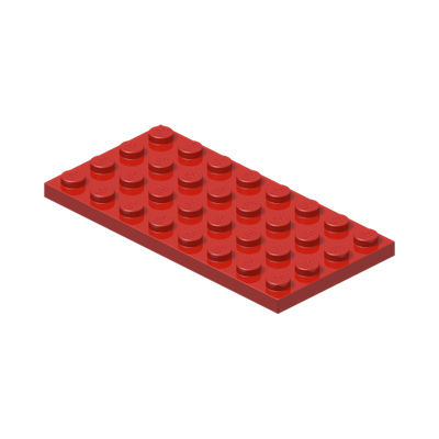 PLATE 4X8 · Bright Red (réf. BrickLink Red)