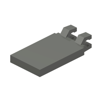 Tile, Modified 2 x 3 with 2 Clips Angled · Réf. BrickLink 30350a · Couleur BrickLink : Dark Bluish Gray