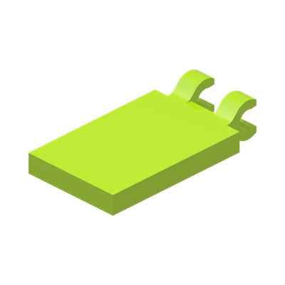 PLATE 2X3 W/ HOLDER · Bright Yellowish Green (réf. BrickLink Lime)