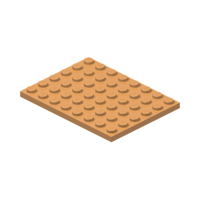 PLATE 6X8 · Medium Nougat (réf. BrickLink Medium Nougat)