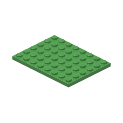 Plate 6 x 8 · Bright Green (réf. BrickLink Bright Green)