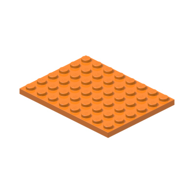 PLATE 6X8 · Bright Orange (réf. BrickLink Orange)
