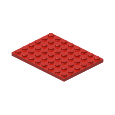 PLATE 6X8 · Bright Red (réf. BrickLink Red)