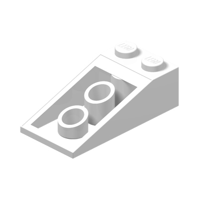 ROOF TILE 2X4X1, 18° · White (réf. BrickLink White)