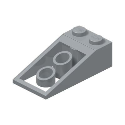 ROOF TILE 2X4X1, 18° · Medium Stone Grey (réf. BrickLink Light Bluish Gray)