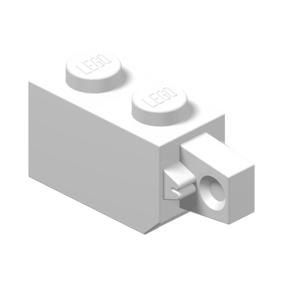 Hinge Brick 1 x 2 Locking with 1 Finger Vertical End · LEGO 4256321 (réf. BrickLink 30364) · Couleur BrickLink : White