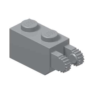 BRICK 1X2/FRIC/FORK VERT. /END · Medium Stone Grey (réf. BrickLink Light Bluish Gray)