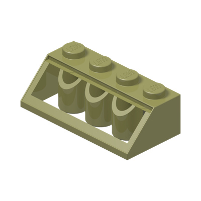 ROOF TILE 2X4/45° · Olive Green (réf. BrickLink Olive Green)