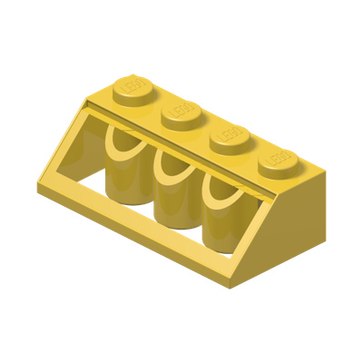 ROOF TILE 2X4/45° · Bright Yellow (réf. BrickLink Yellow)