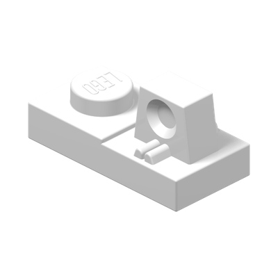 PLATE 1X2 W/STUB/ALONG/UPPER P · LEGO 6265695 (réf. BrickLink 30383) · White (réf. BrickLink White)