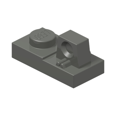 PLATE 1X2 W/STUB/ALONG/UPPER P · Dark Stone Grey (réf. BrickLink Dark Bluish Gray)
