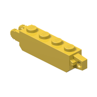 BRICK 1X4 FRIC/STUB/FORK VERT. · LEGO 6267090 (réf. BrickLink 30387) · Bright Yellow (réf. BrickLink Yellow)