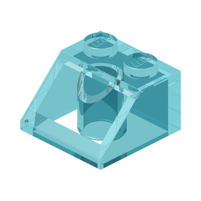 ROOF TILE 2X2/45° · Tr. Light Blue (réf. BrickLink Trans-Light Blue)
