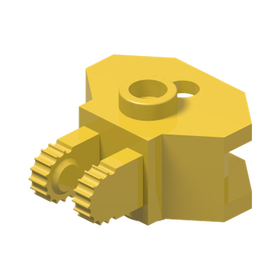 Hinge 1 x 2 Locking with 2 Fingers and Tow Ball Socket · LEGO 4163290 (réf. BrickLink 30396) · Couleur BrickLink : Yellow