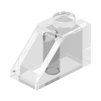 ROOF TILE 1X2/45° · Transparent (réf. BrickLink Trans-Clear)