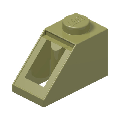 ROOF TILE 1X2/45° · Olive Green (réf. BrickLink Olive Green)