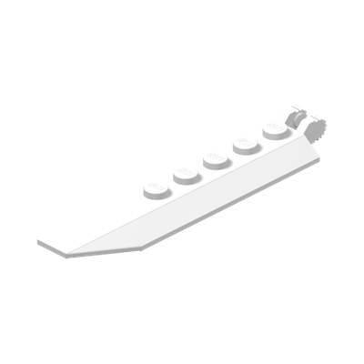 Hinge Plate 1 x 8 with Angled Side Extensions · LEGO 4169044 (réf. BrickLink 30407) · Couleur BrickLink : White