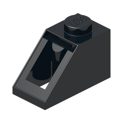 Slope 45 2 x 1 with Keypad with White Buttons Pattern · LEGO 4251811 (réf. BrickLink 3040p33) · Couleur BrickLink : Black
