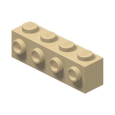 BRICK 1X4 W. 4 KNOBS · LEGO 4201062 (réf. BrickLink 30414) · Brick Yellow (réf. BrickLink Tan)