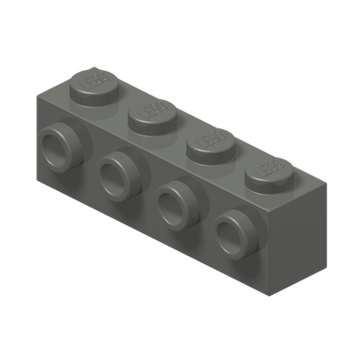 BRICK 1X4 W. 4 KNOBS · Dark Stone Grey (réf. BrickLink Dark Bluish Gray)