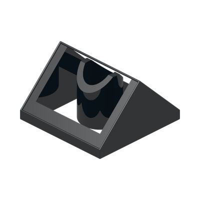 RIDGED TILE 2X2/45° · Black (réf. BrickLink Black)