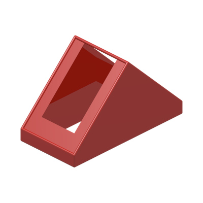 Slope 45 2 x 1 Double without Inside Bar or Bottom Stud Holder · Réf. BrickLink 3044a · Couleur BrickLink : Red