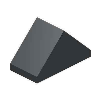 RIDGED TILE 1X2/45° · Black (réf. BrickLink Black)