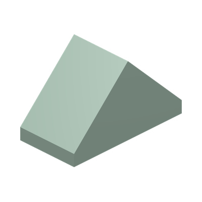 RIDGED TILE 1X2/45° · Sand Green (réf. BrickLink Sand Green)