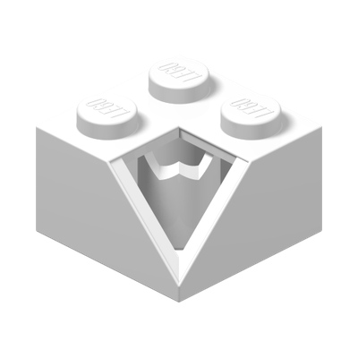 CORNER BRICK 2X2/45 DEG. INSIDE · LEGO 6477384 (réf. BrickLink 3046) · White (réf. BrickLink White)