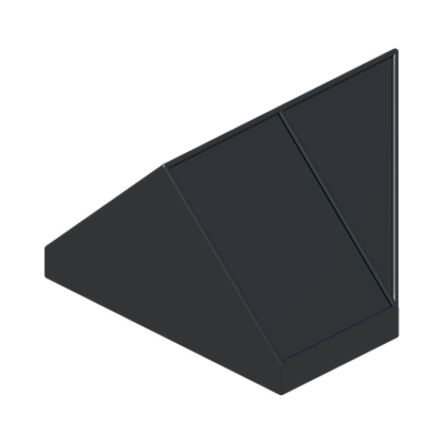 ATTIC 1X2/45° · Black (réf. BrickLink Black)