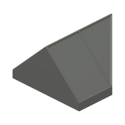 ATTIC 1X2/45° · Dark Stone Grey (réf. BrickLink Dark Bluish Gray)