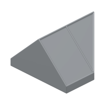ATTIC 1X2/45° · Medium Stone Grey (réf. BrickLink Light Bluish Gray)