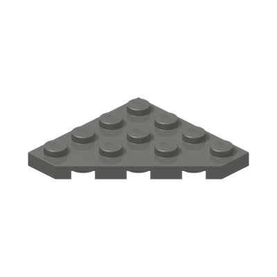 CORNER PLATE 45 DEG. 4X4 · Dark Stone Grey (réf. BrickLink Dark Bluish Gray)
