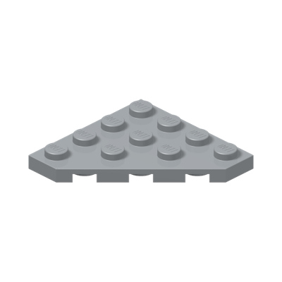 CORNER PLATE 45 DEG. 4X4 · Medium Stone Grey (réf. BrickLink Light Bluish Gray)