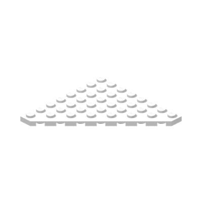 CORNER PLATE 45 DEG. 8X8 · LEGO 4585737 (réf. BrickLink 30504) · White (réf. BrickLink White)